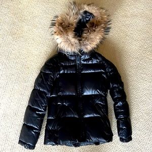 SAM puffer coat with fur trimmed hood